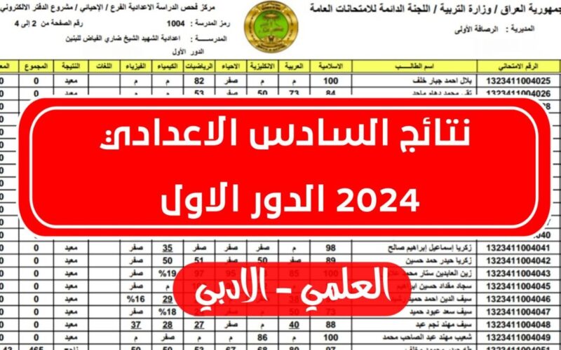 “رابط مباشر” طريقة استخراج نتائج السادس اعدادي موقع نتائجنا 2024 خطوة بخطوة